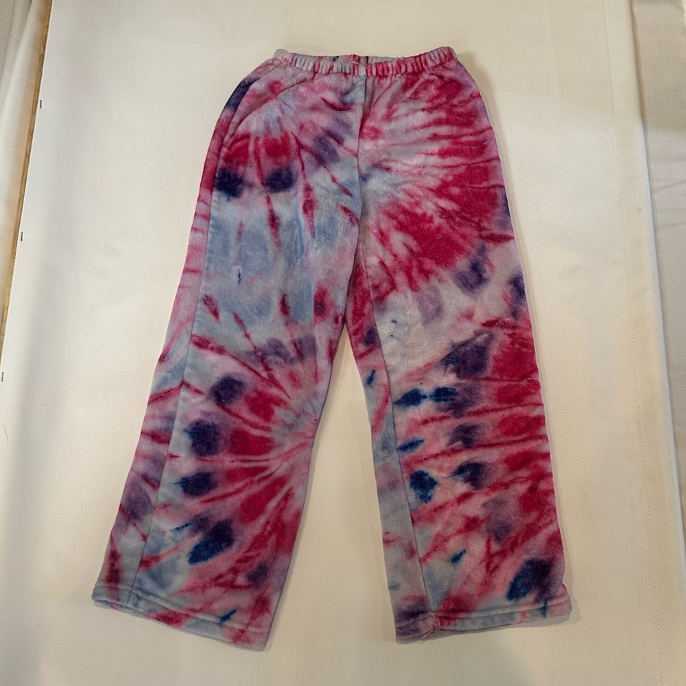 Cozy, warm, soft , pink purple tie-dye pajama/ lounge pants.